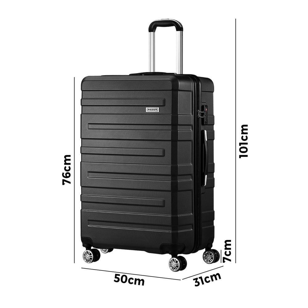 Mazam 28" Luggage Suitcase Trolley Set Travel TSA Lock Storage Hard Case Black-Luggage-PEROZ Accessories