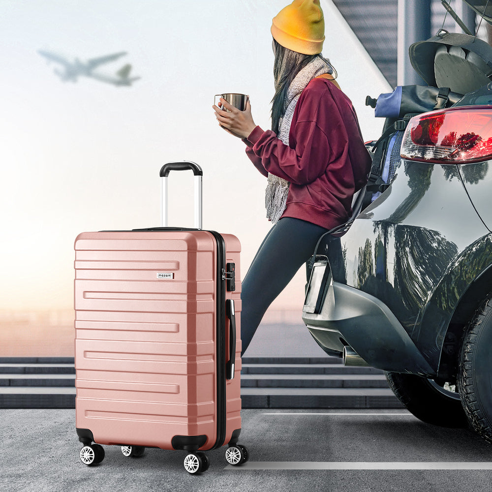 Mazam 28" Luggage Suitcase Trolley Set Travel TSA Lock Pink-Luggage Sets-PEROZ Accessories