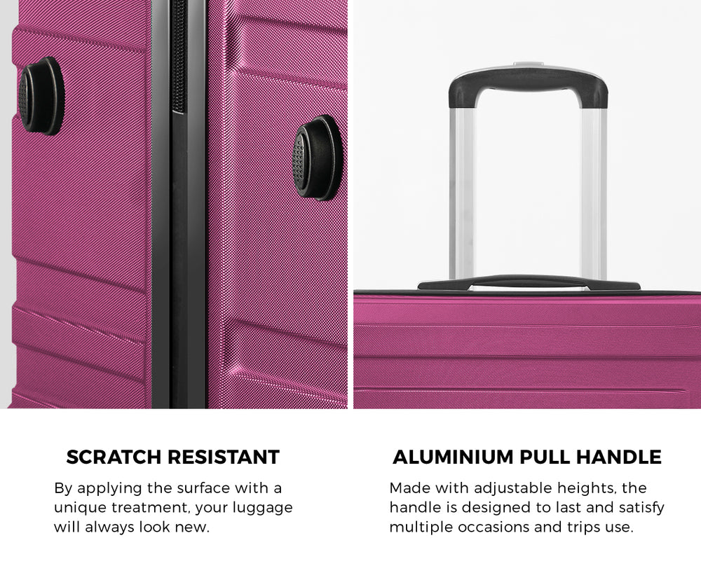 Mazam 28" Luggage Suitcase Trolley Set TSA Lock Hard Case Magenta-Luggage Sets-PEROZ Accessories