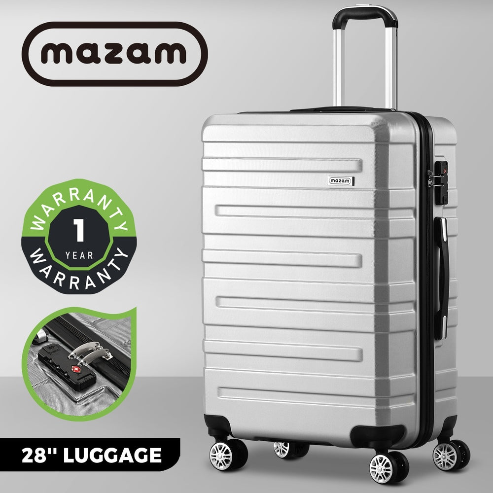 Mazam 28" Luggage Suitcase Trolley Set Travel TSA Lock Storage Hard Case Silver-Luggage-PEROZ Accessories