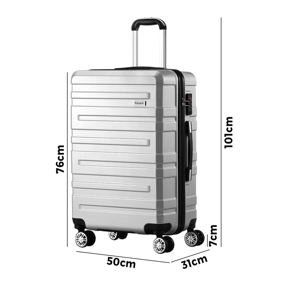 Mazam 28" Luggage Suitcase Trolley Set Travel TSA Lock Storage Hard Case Silver-Luggage-PEROZ Accessories