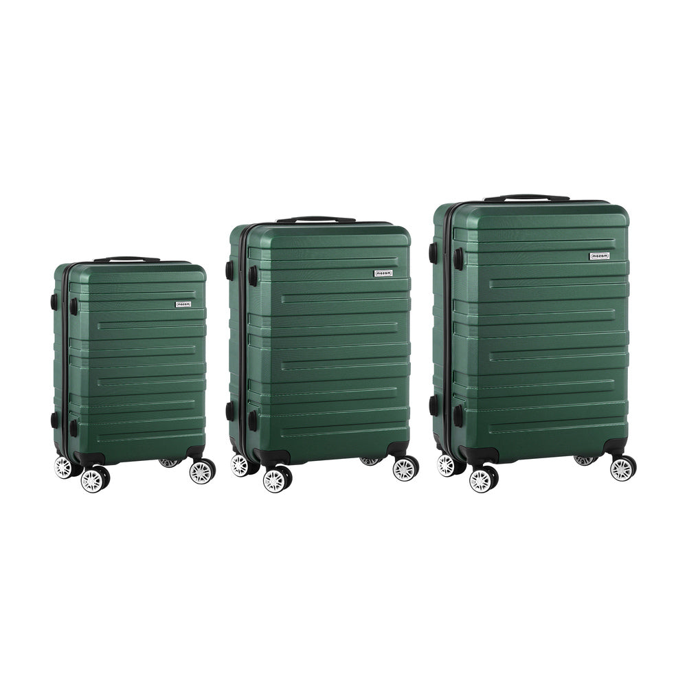 Mazam 3PCS Luggage Suitcase Trolley Set Travel TSA Lock Storage Hard Case Green-Luggage-PEROZ Accessories