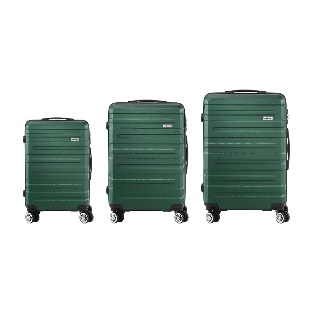Mazam 3PCS Luggage Suitcase Trolley Set Travel TSA Lock Storage Hard Case Green-Luggage-PEROZ Accessories