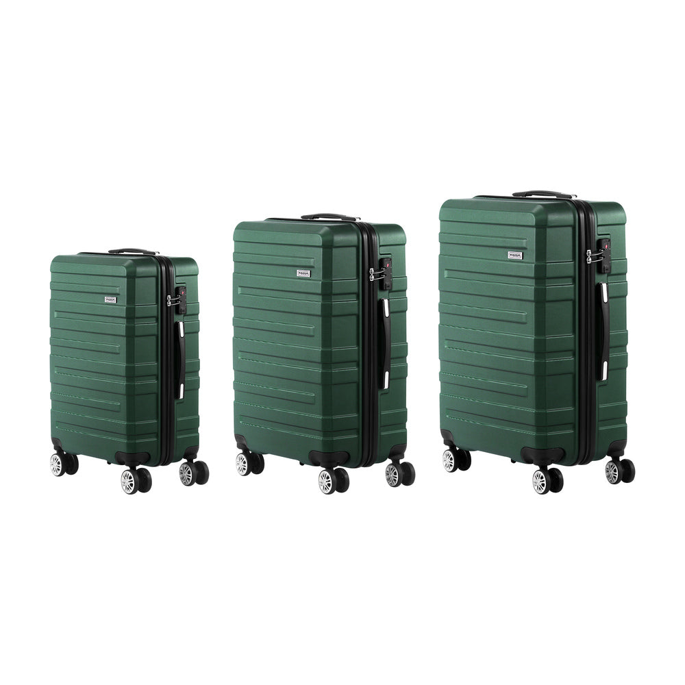 Mazam 3PCS Luggage Suitcase Trolley Set Travel TSA Lock Storage Hard Case Green-Luggage-PEROZ Accessories