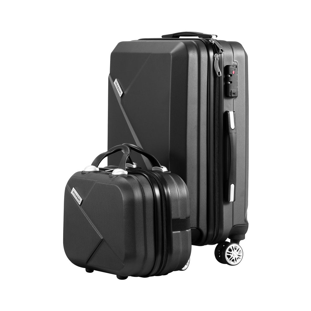 Mazam 2PCS Luggage Suitcase Trolley Set Travel TSA Lock Storage Hard Case Black-Luggage-PEROZ Accessories