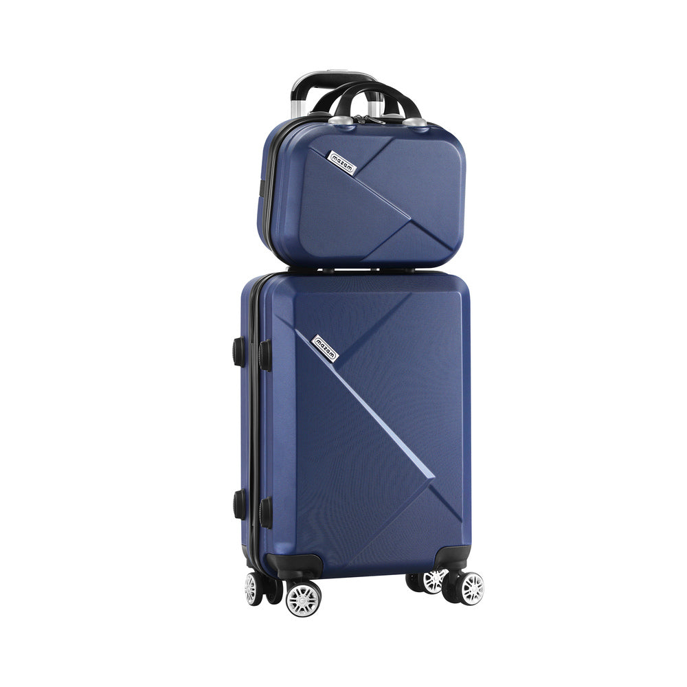 Mazam 2PCS Luggage Suitcase Trolley Set Travel TSA Lock Storage Hard Case Navy-Luggage-PEROZ Accessories