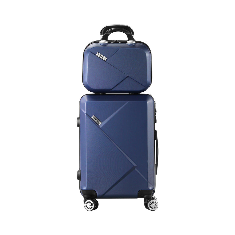 Mazam 2PCS Luggage Suitcase Trolley Set Travel TSA Lock Storage Hard Case Navy-Luggage-PEROZ Accessories