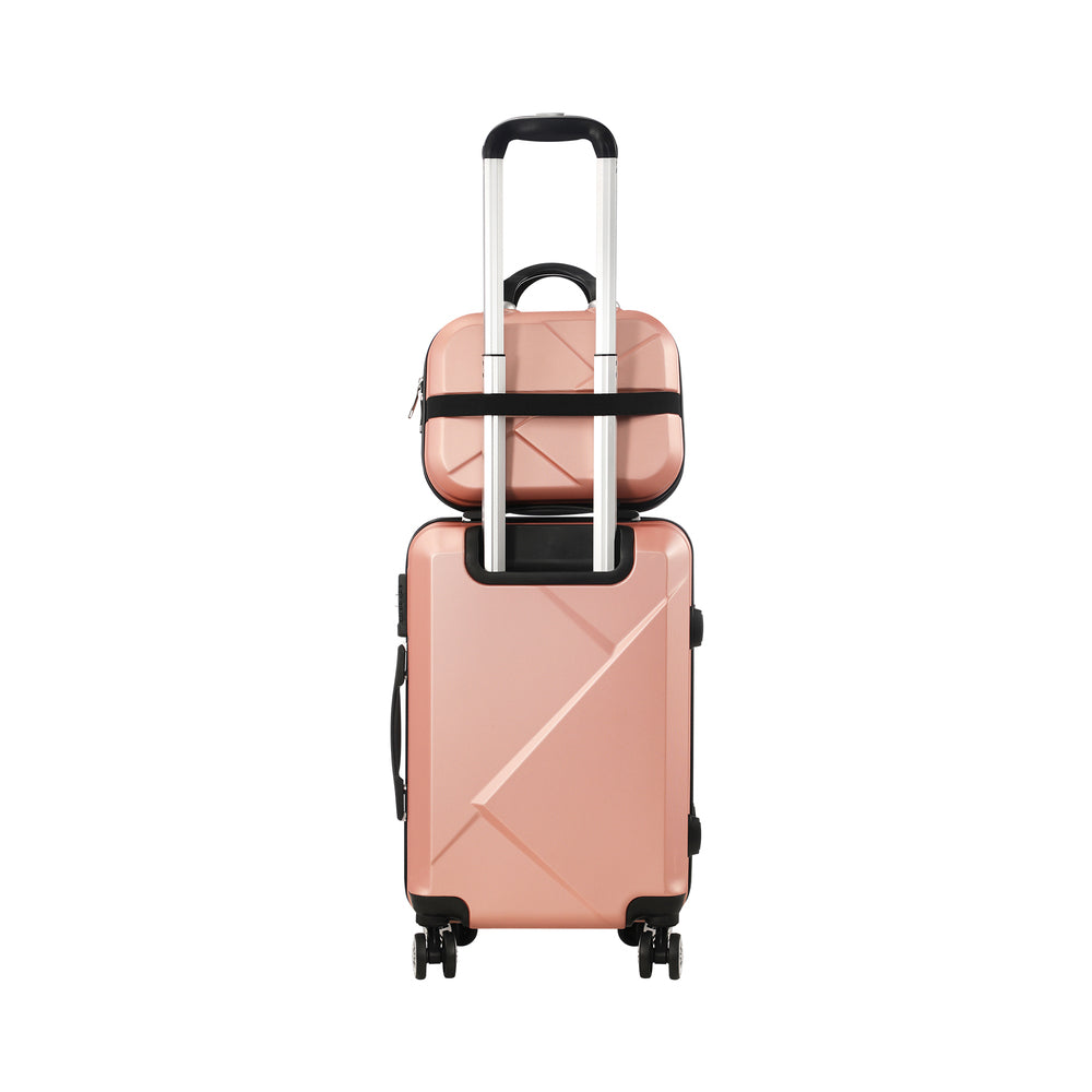 Mazam 2PCS Luggage Suitcase Trolley Set Travel TSA Lock Storage Hard Case Pink-Luggage-PEROZ Accessories