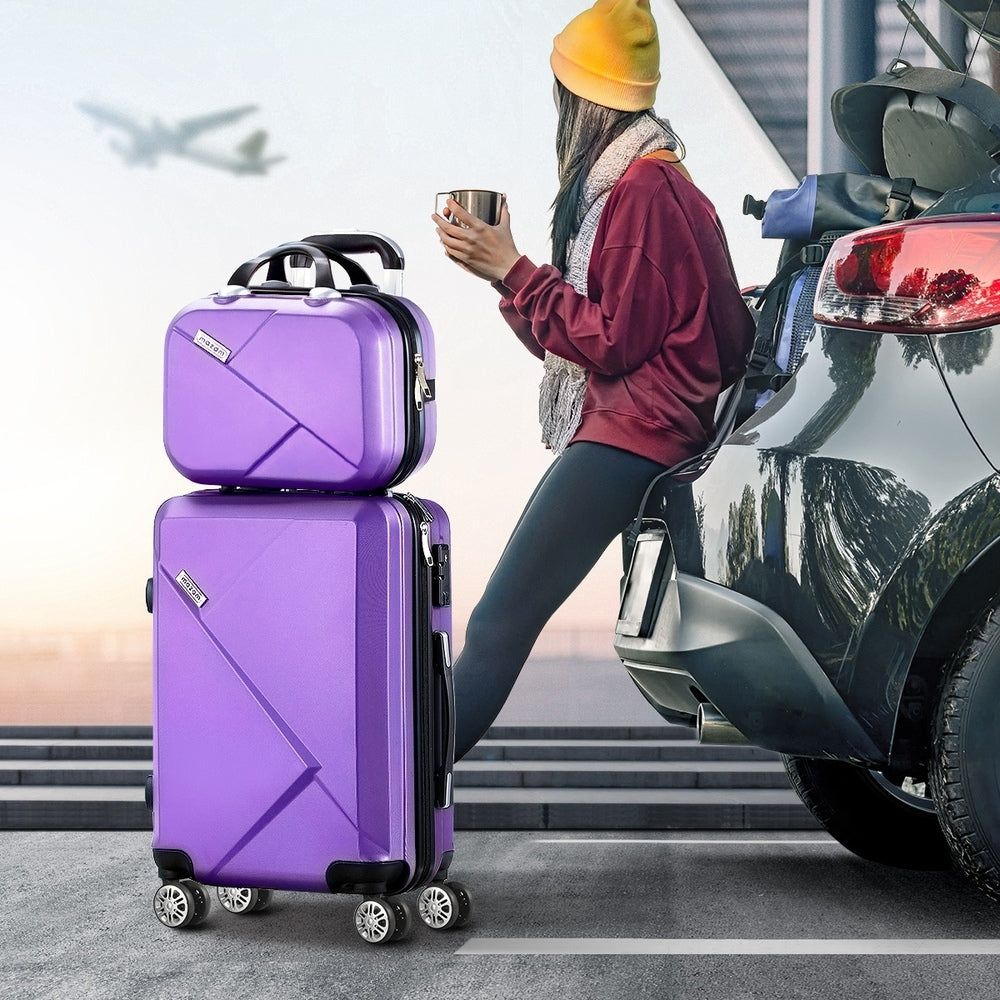Mazam 2PCS Luggage Set TSA Lock Hard Case Purple-Luggage Sets-PEROZ Accessories