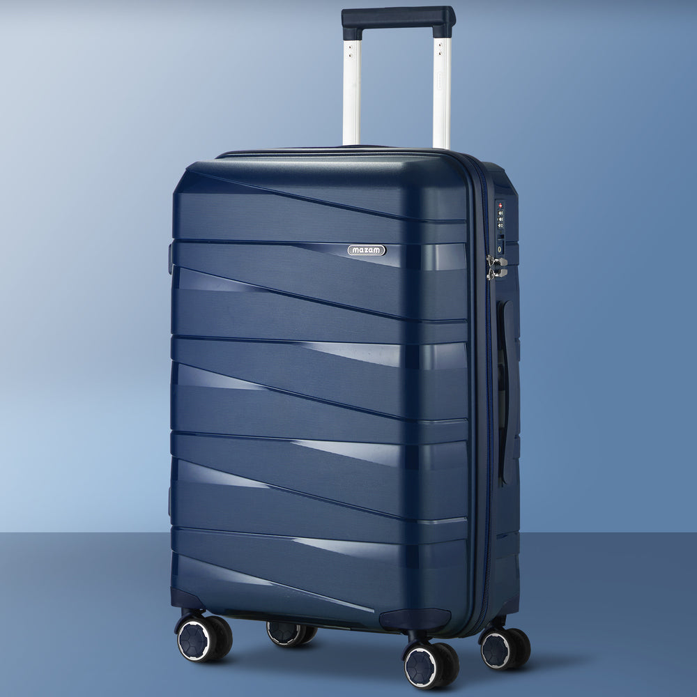 Mazam 28" Luggage Set Travel TSA Lock PP Case Navy-Luggage Sets-PEROZ Accessories