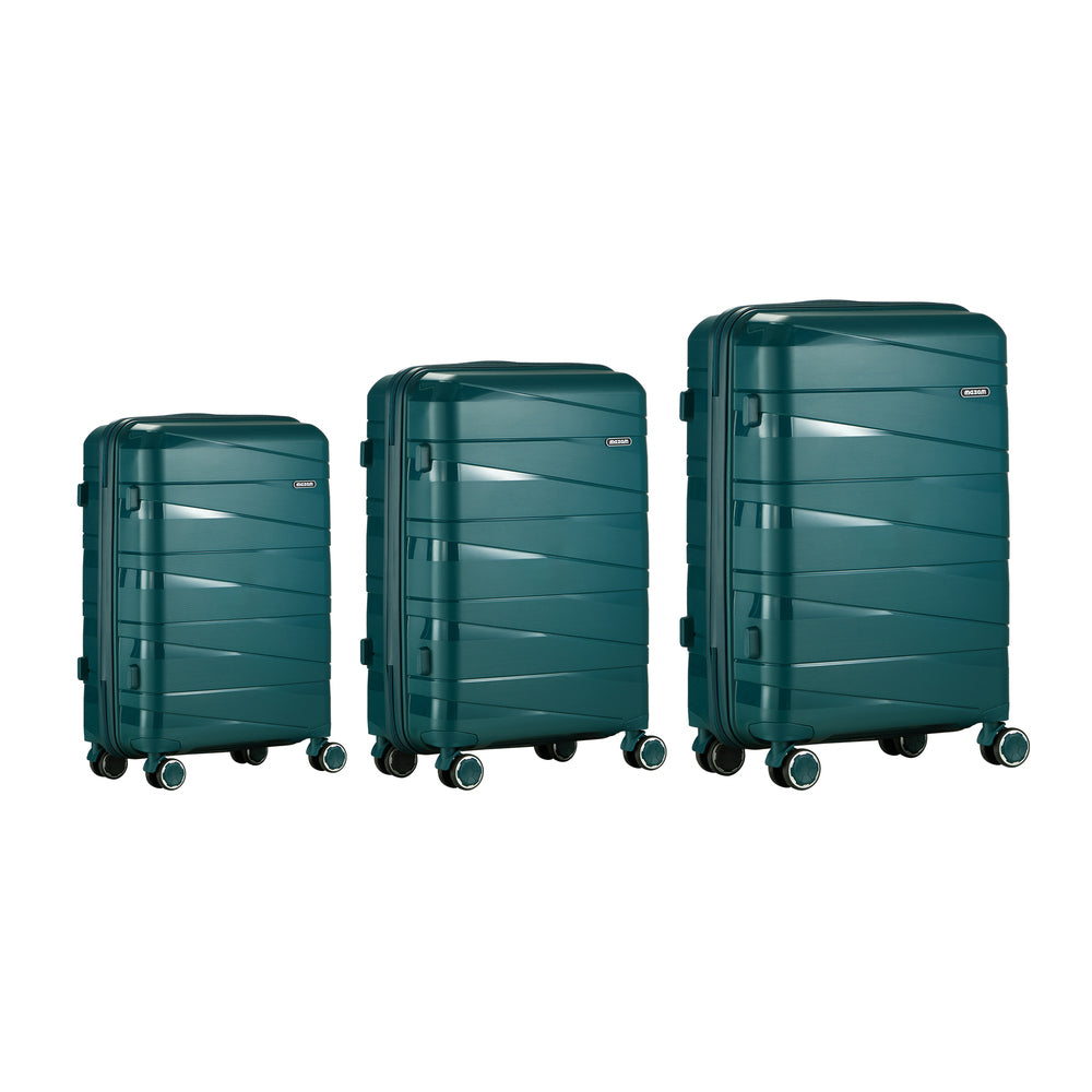 Mazam 3PCS Luggage Set Travel TSA Lock PP Case Green-Luggage Sets-PEROZ Accessories