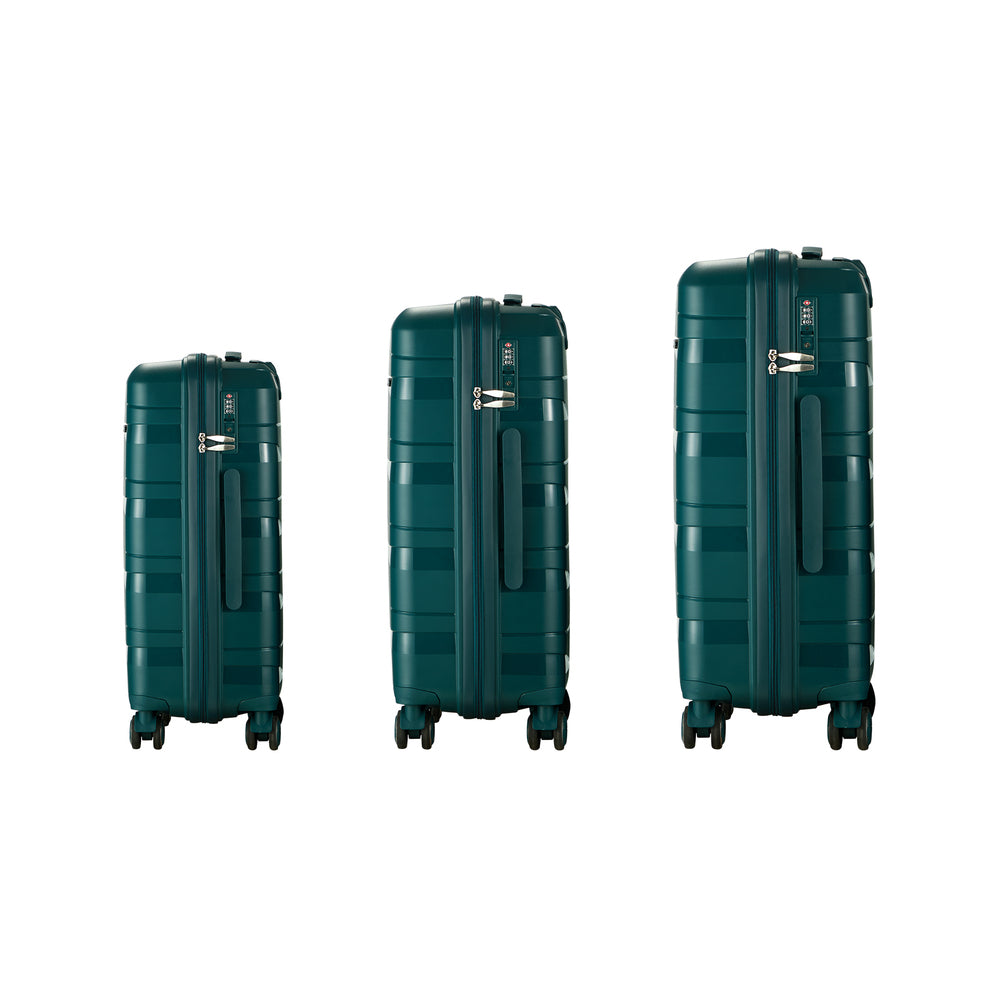 Mazam 3PCS Luggage Set Travel TSA Lock PP Case Green-Luggage Sets-PEROZ Accessories