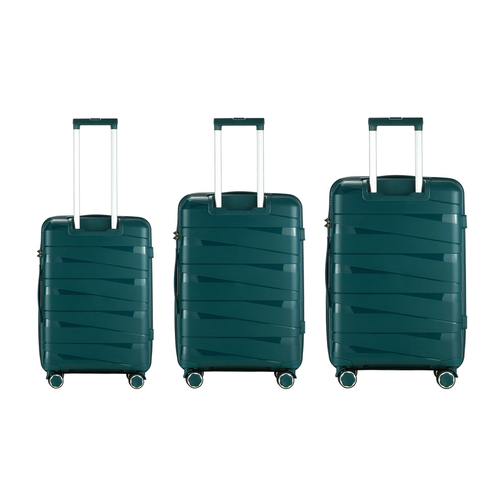 Mazam 3PCS Luggage Set Travel TSA Lock PP Case Green-Luggage Sets-PEROZ Accessories