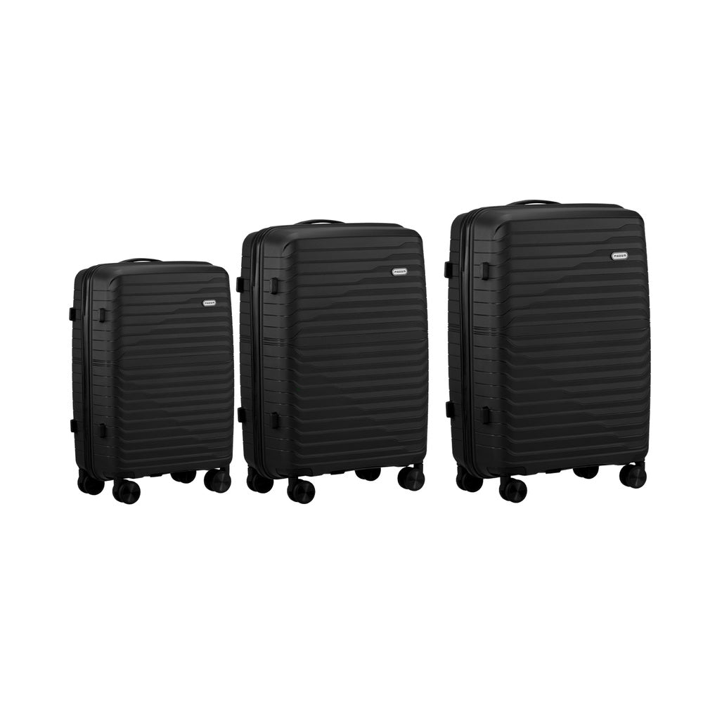 Mazam 3PCS Luggage Suitcase Set TSA Lock Black PP Case-Luggage Sets-PEROZ Accessories