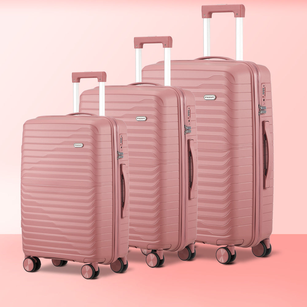Mazam 3PCS Luggage Suitcase Set TSA Lock Pink PP Case-Luggage Sets-PEROZ Accessories