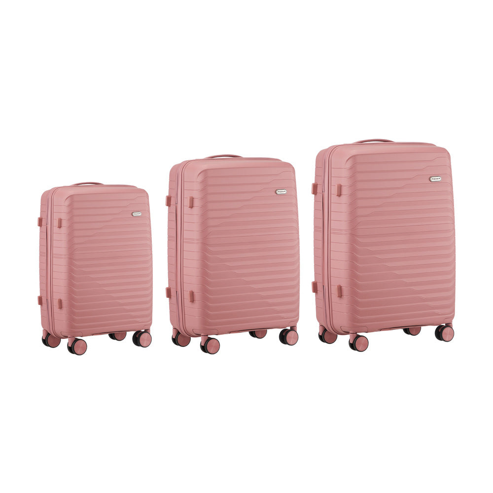 Mazam 3PCS Luggage Suitcase Set TSA Lock Pink PP Case-Luggage Sets-PEROZ Accessories