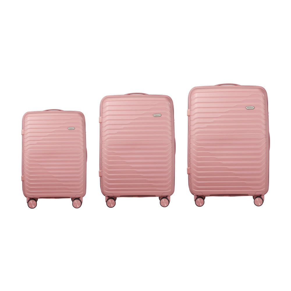 Mazam 3PCS Luggage Suitcase Set TSA Lock Pink PP Case-Luggage Sets-PEROZ Accessories