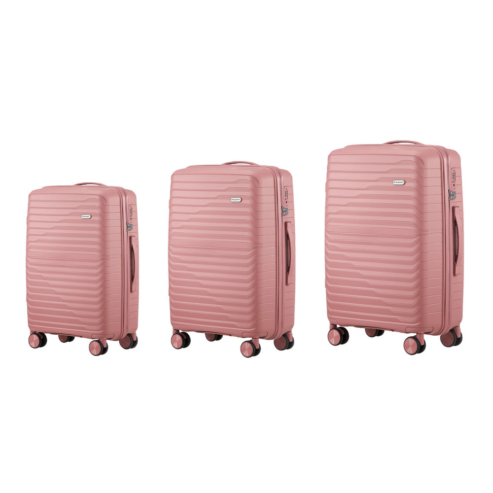 Mazam 3PCS Luggage Suitcase Set TSA Lock Pink PP Case-Luggage Sets-PEROZ Accessories