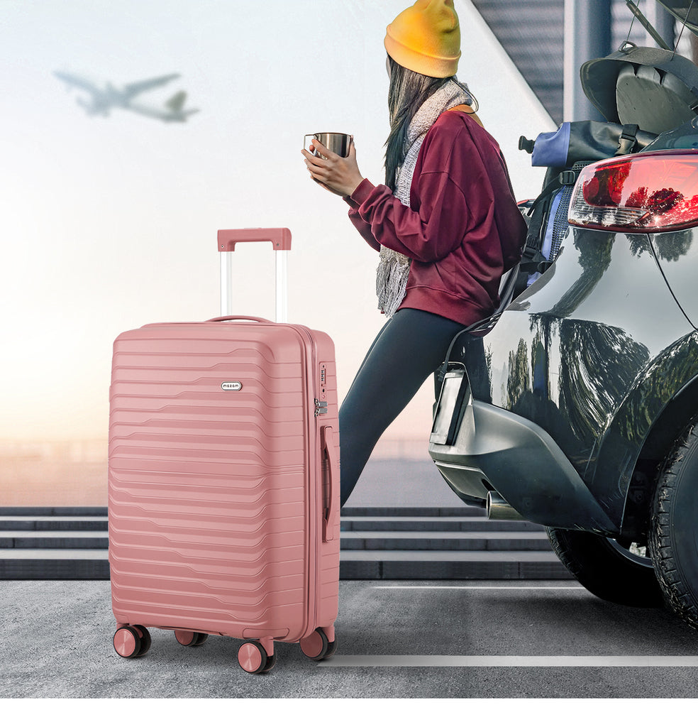 Mazam 3PCS Luggage Suitcase Set TSA Lock Pink PP Case-Luggage Sets-PEROZ Accessories