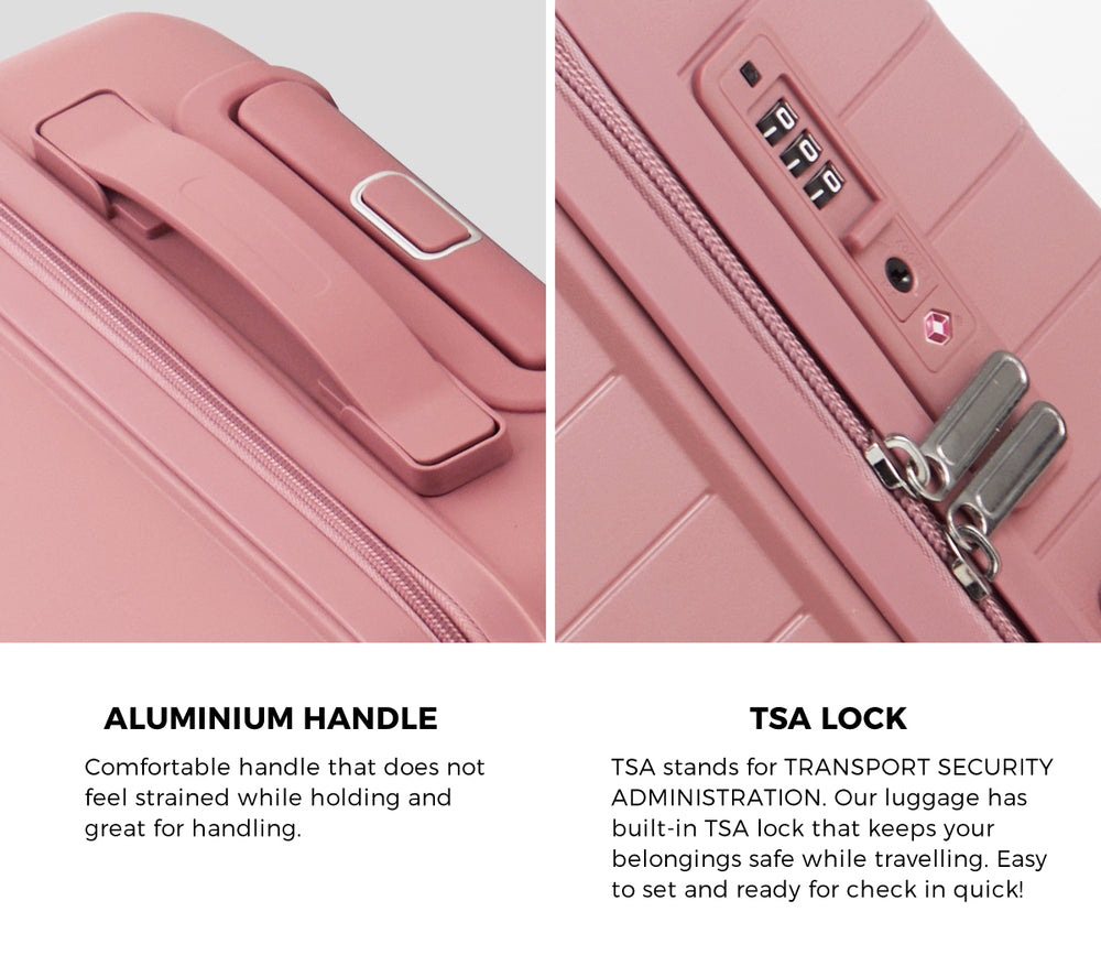 Mazam 3PCS Luggage Suitcase Set TSA Lock Pink PP Case-Luggage Sets-PEROZ Accessories