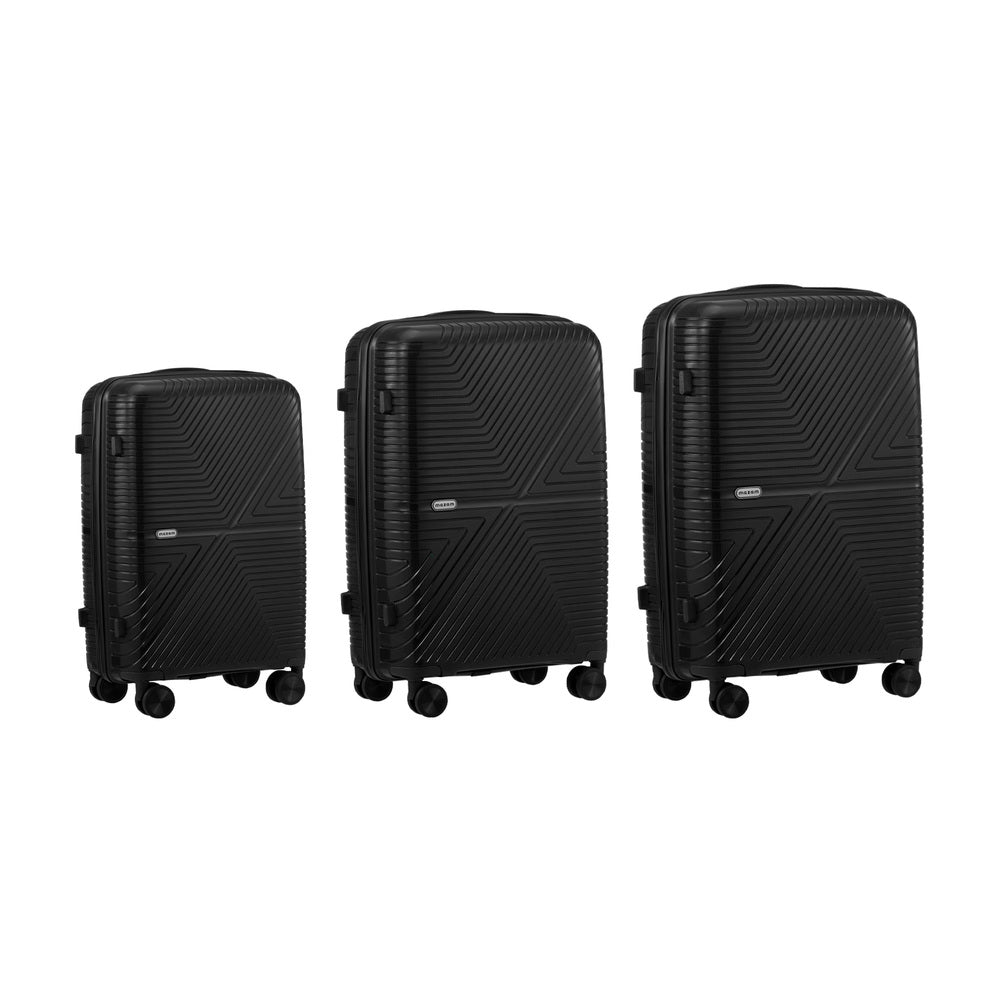 Mazam 3PCS Luggage Suitcase Set Black PP Case TSA Lock-Luggage Sets-PEROZ Accessories