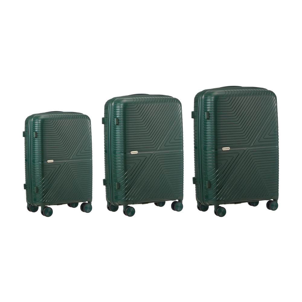 Mazam 3PCS Luggage Suitcase Set Green PP Case TSA Lock-Luggage Sets-PEROZ Accessories