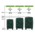 Mazam 3PCS Luggage Suitcase Set Green PP Case TSA Lock-Luggage Sets-PEROZ Accessories