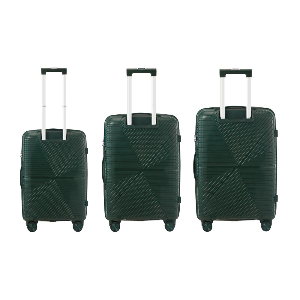 Mazam 3PCS Luggage Suitcase Set Green PP Case TSA Lock-Luggage Sets-PEROZ Accessories