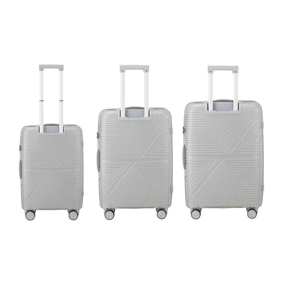 Mazam 3PCS Luggage Suitcase Set Grey PP Case TSA Lock-Luggage Sets-PEROZ Accessories