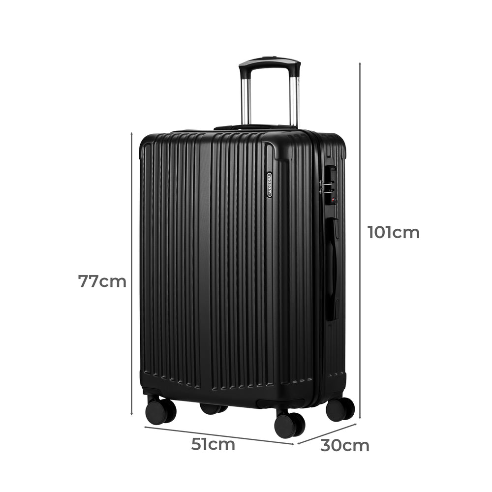 Mazam 28" Luggage Set Travel TSA Lock ABS Case Black-Luggage Sets-PEROZ Accessories