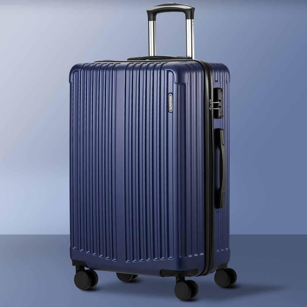 Mazam 28" Luggage Set Travel TSA Lock ABS Case Navy-Luggage Sets-PEROZ Accessories