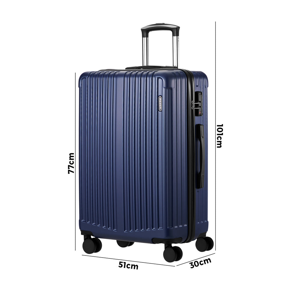Mazam 28" Luggage Set Travel TSA Lock ABS Case Navy-Luggage Sets-PEROZ Accessories