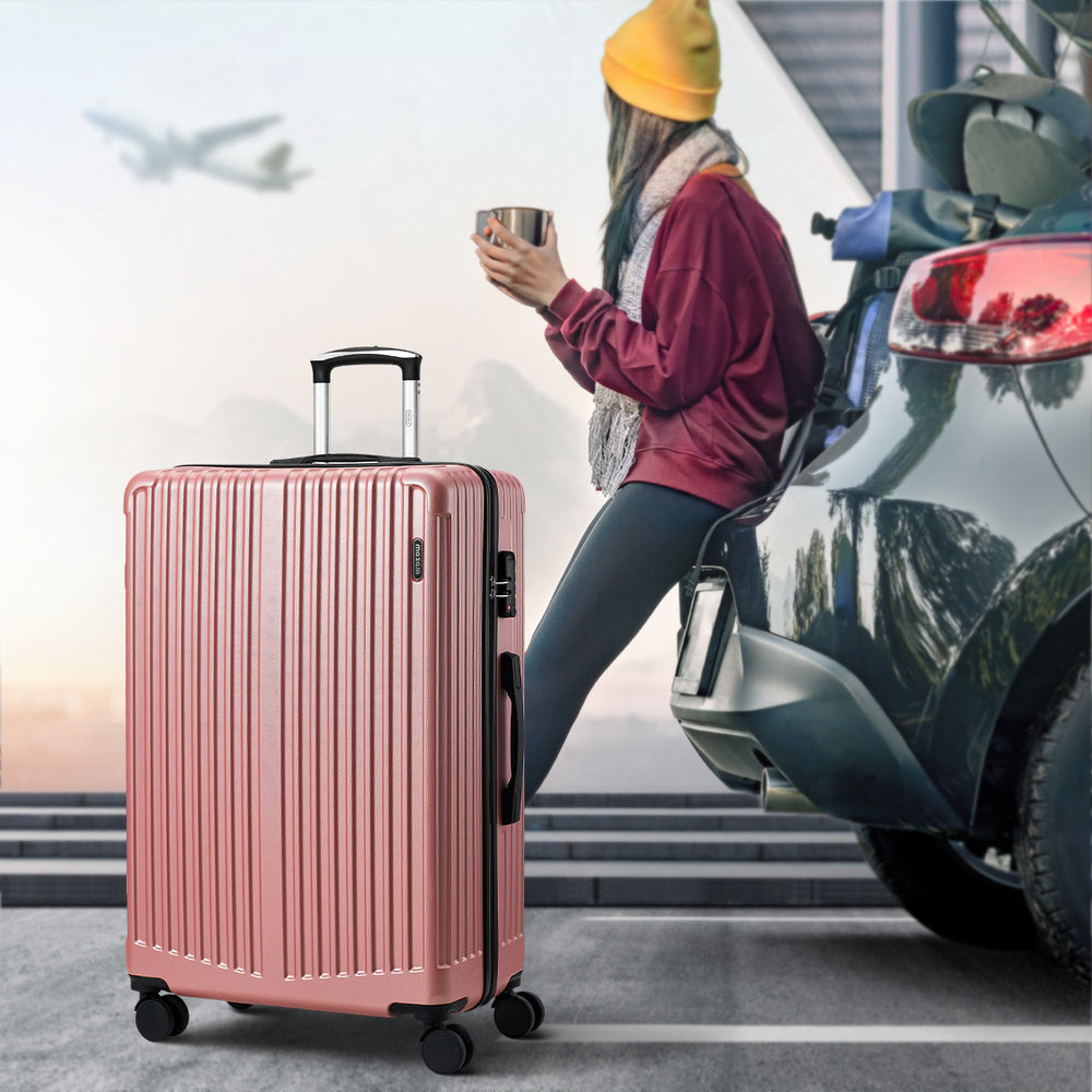 Mazam 28" Luggage Suitcase Trolley Set Travel TSA Lock ABS Case Pink-Luggage Setss-PEROZ Accessories