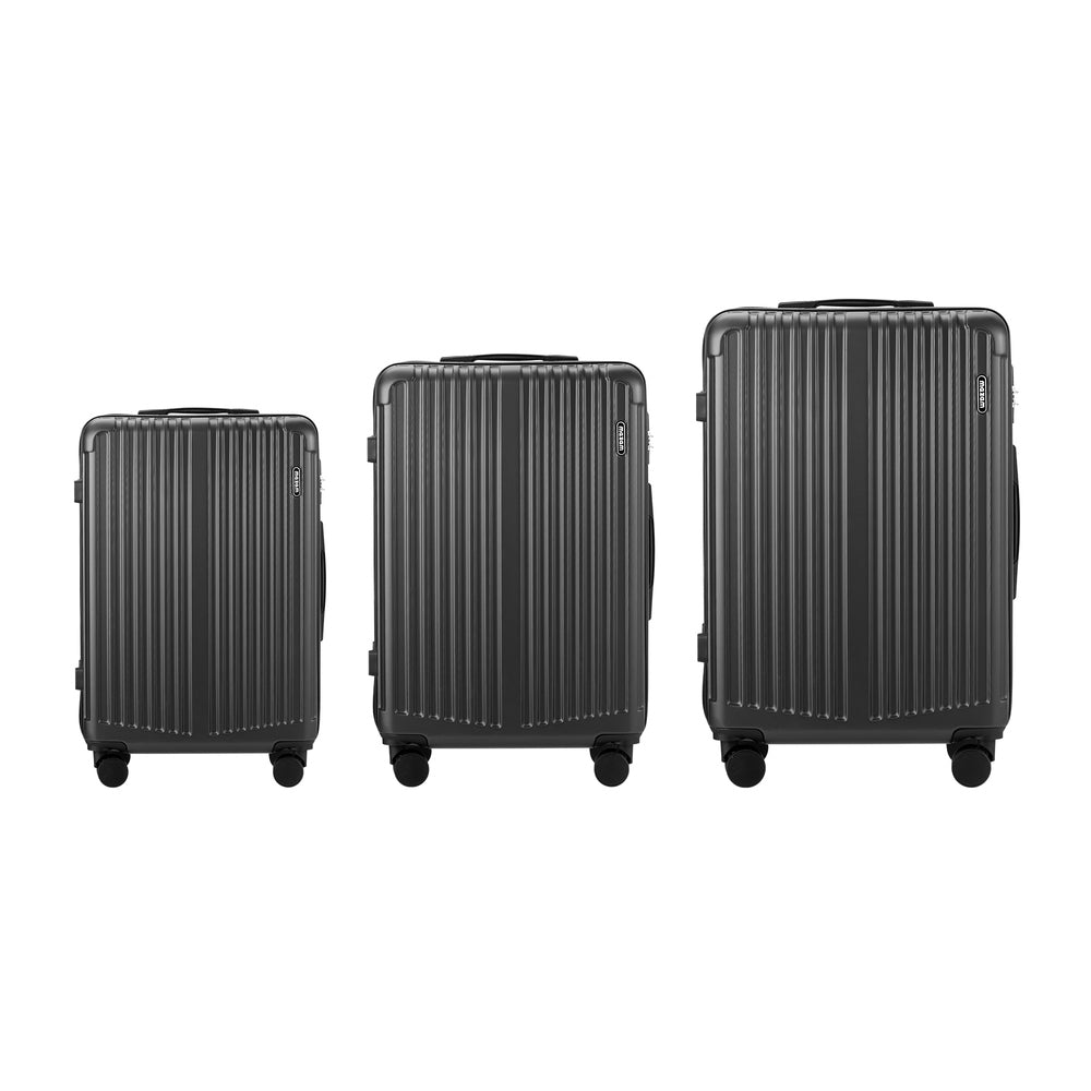 Mazam 3PCS Luggage Set Travel TSA Lock ABS Case Grey-Luggage Sets-PEROZ Accessories