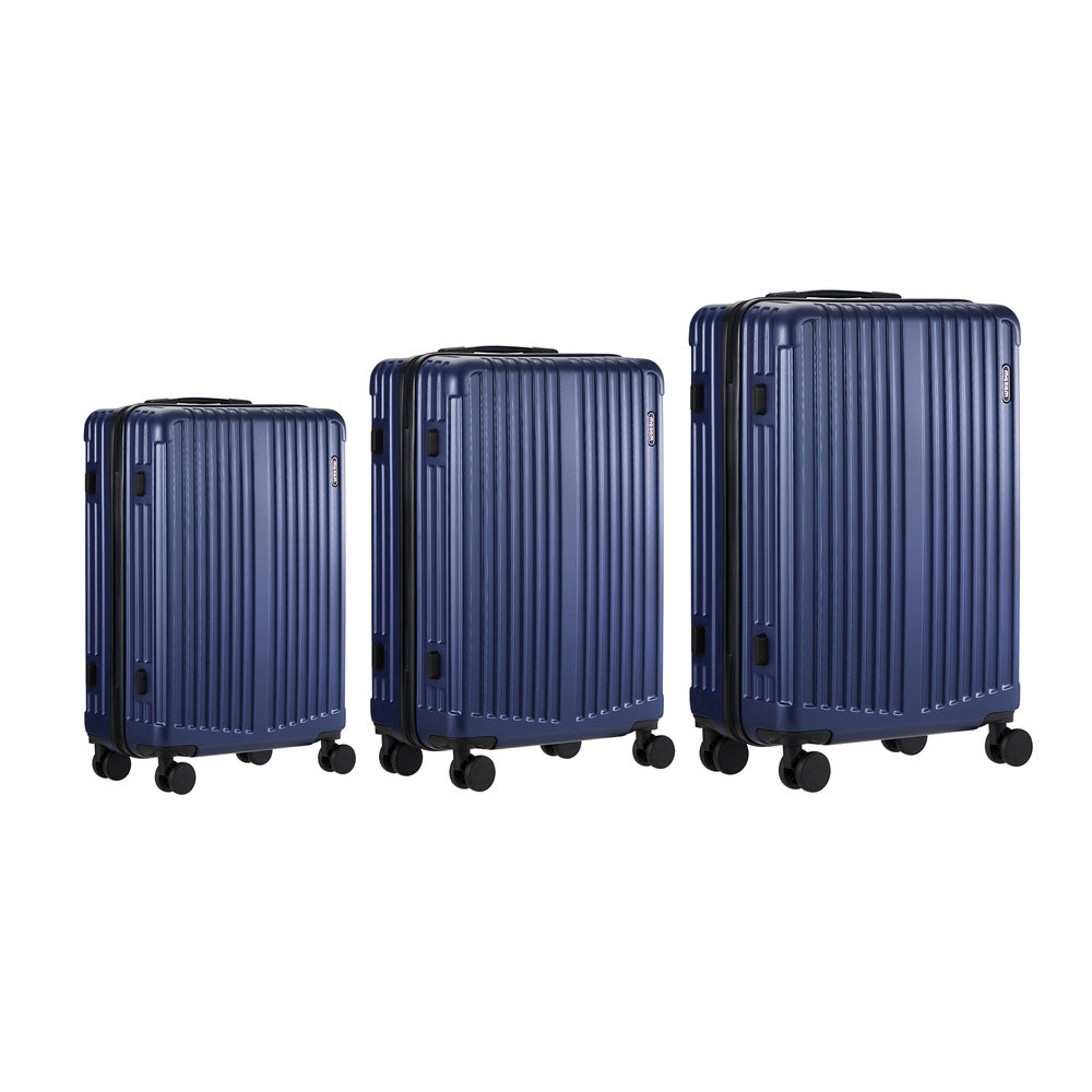 Mazam 3PCS Luggage Set Travel TSA Lock ABS Case Navy-Luggage Sets-PEROZ Accessories