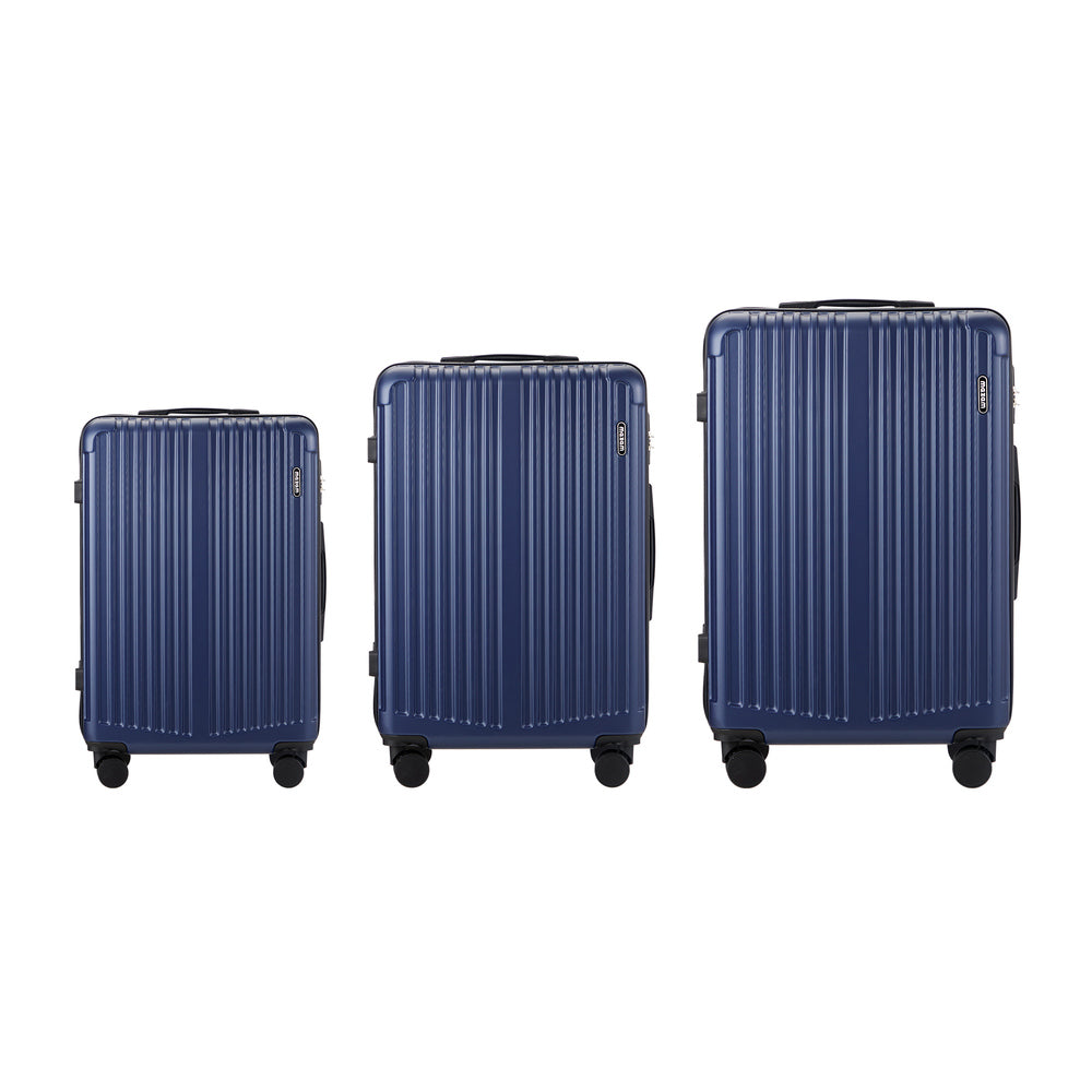 Mazam 3PCS Luggage Set Travel TSA Lock ABS Case Navy-Luggage Sets-PEROZ Accessories