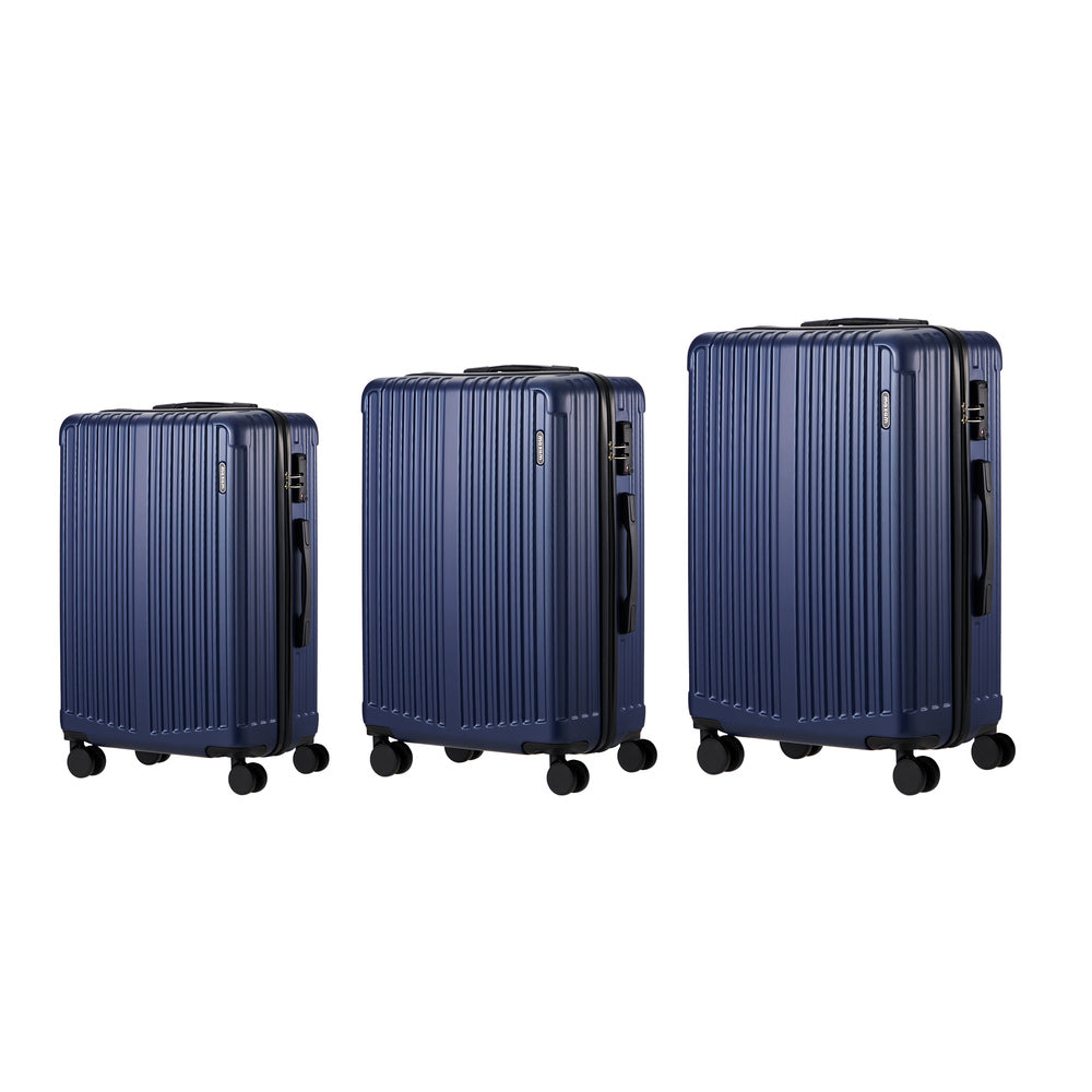 Mazam 3PCS Luggage Set Travel TSA Lock ABS Case Navy-Luggage Sets-PEROZ Accessories