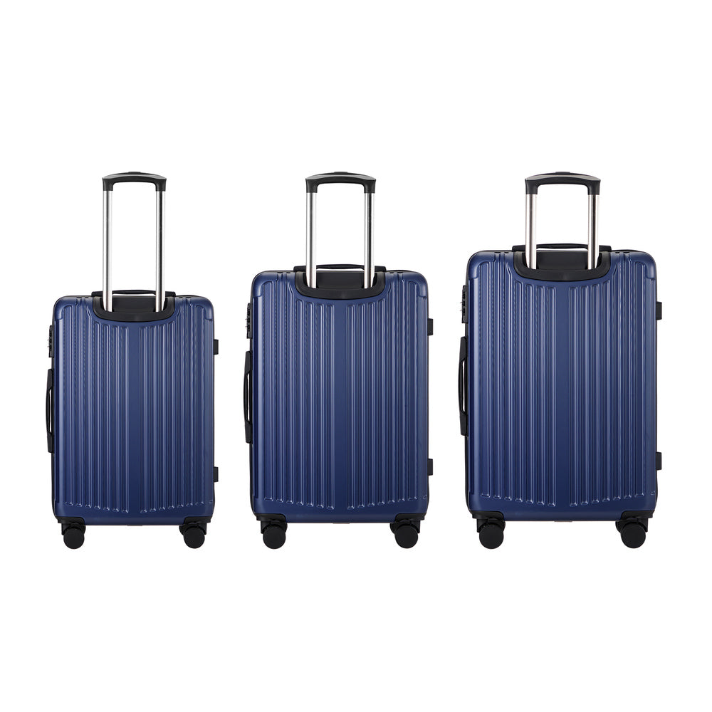 Mazam 3PCS Luggage Set Travel TSA Lock ABS Case Navy-Luggage Sets-PEROZ Accessories