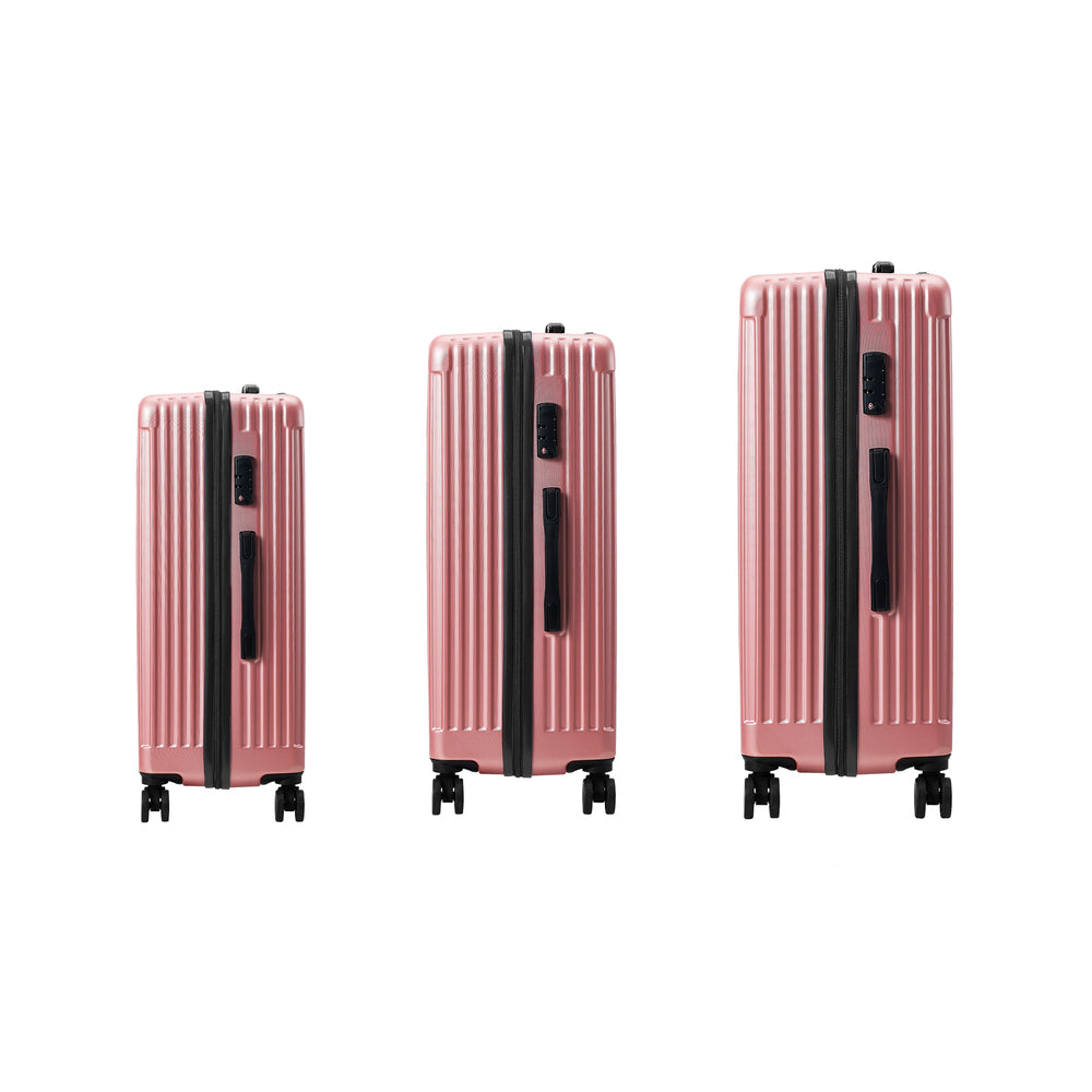 Mazam 3PCS Luggage Suitcase Trolley Set Travel TSA Lock ABS Case Pink-Luggage Setss-PEROZ Accessories
