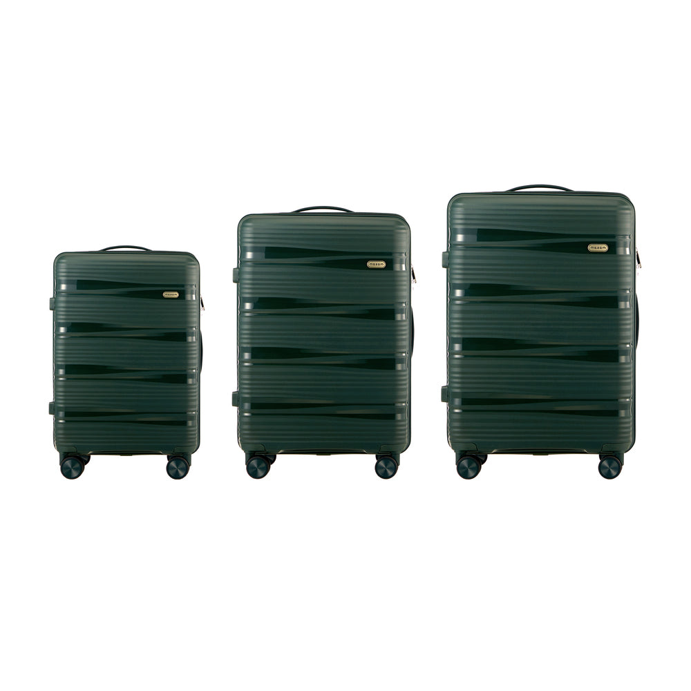 Mazam 3PCS Luggage Suitcase Set PP Case TSA Lock Green-Luggage Sets-PEROZ Accessories