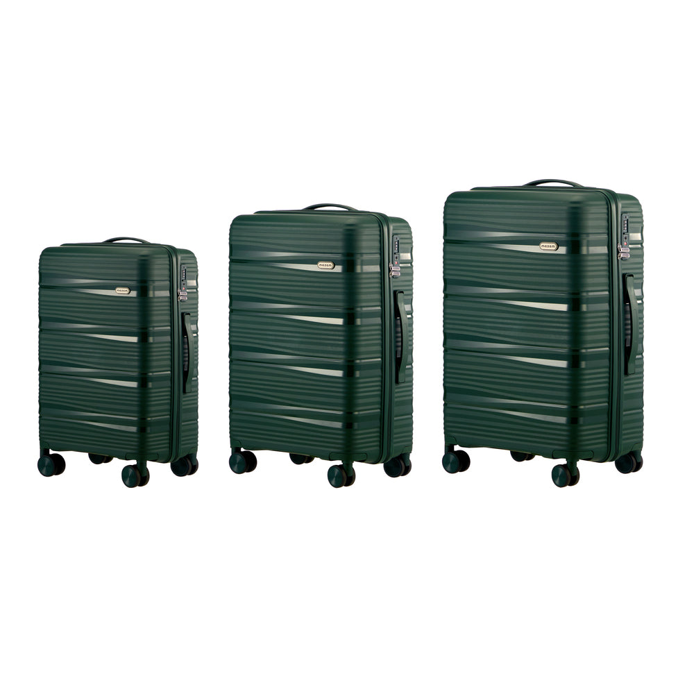 Mazam 3PCS Luggage Suitcase Set PP Case TSA Lock Green-Luggage Sets-PEROZ Accessories
