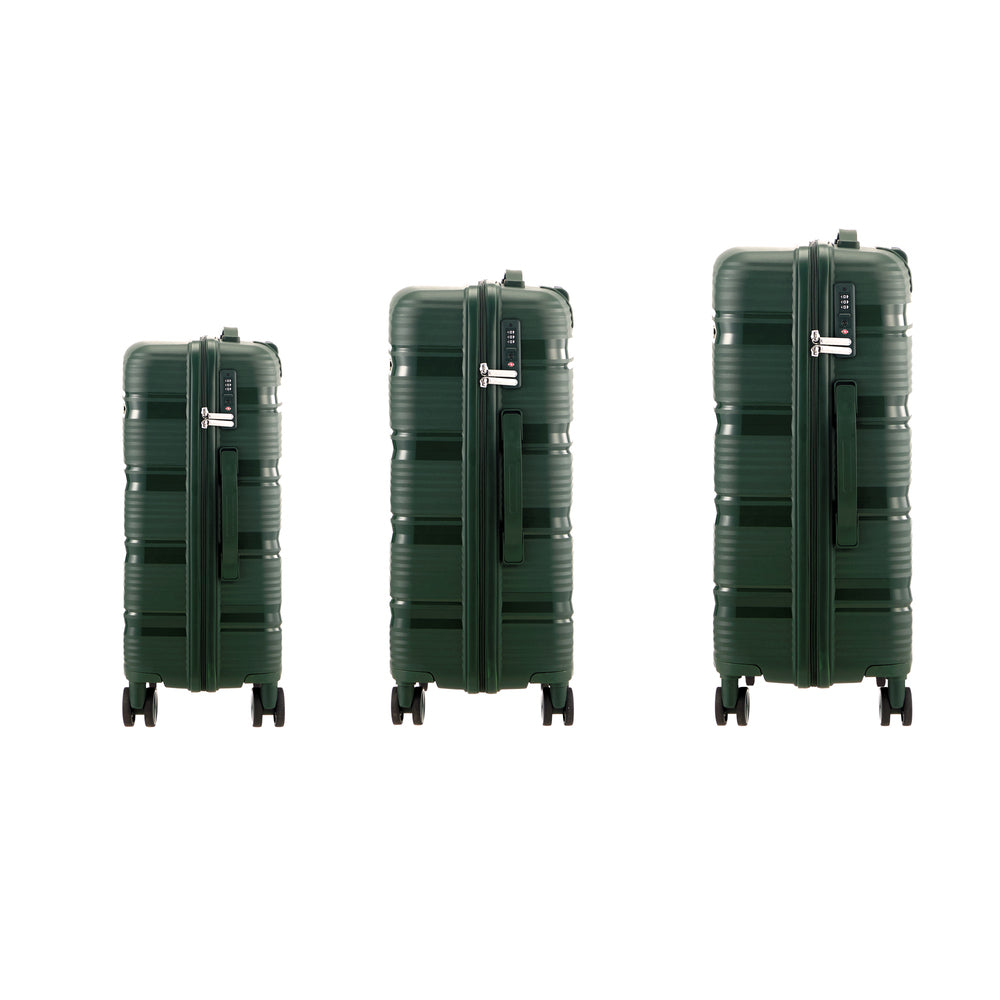 Mazam 3PCS Luggage Suitcase Set PP Case TSA Lock Green-Luggage Sets-PEROZ Accessories