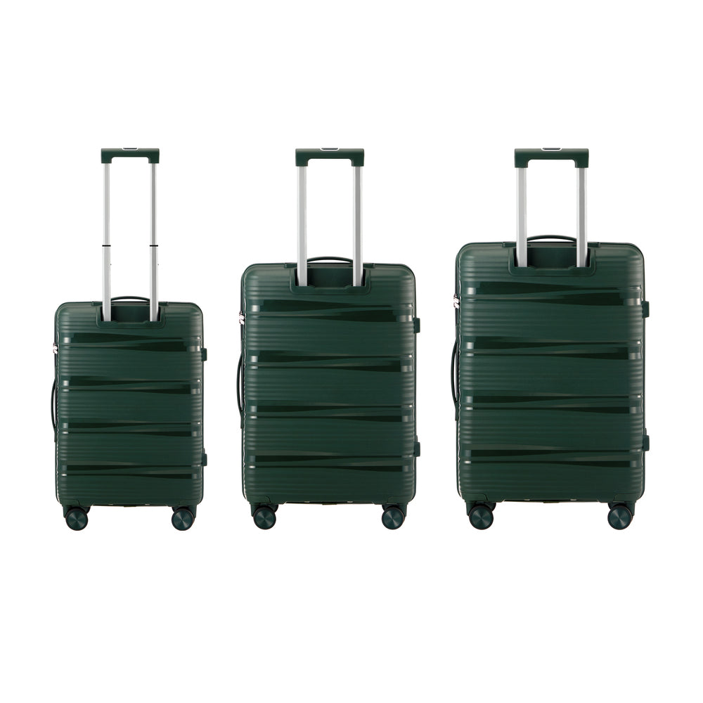 Mazam 3PCS Luggage Suitcase Set PP Case TSA Lock Green-Luggage Sets-PEROZ Accessories
