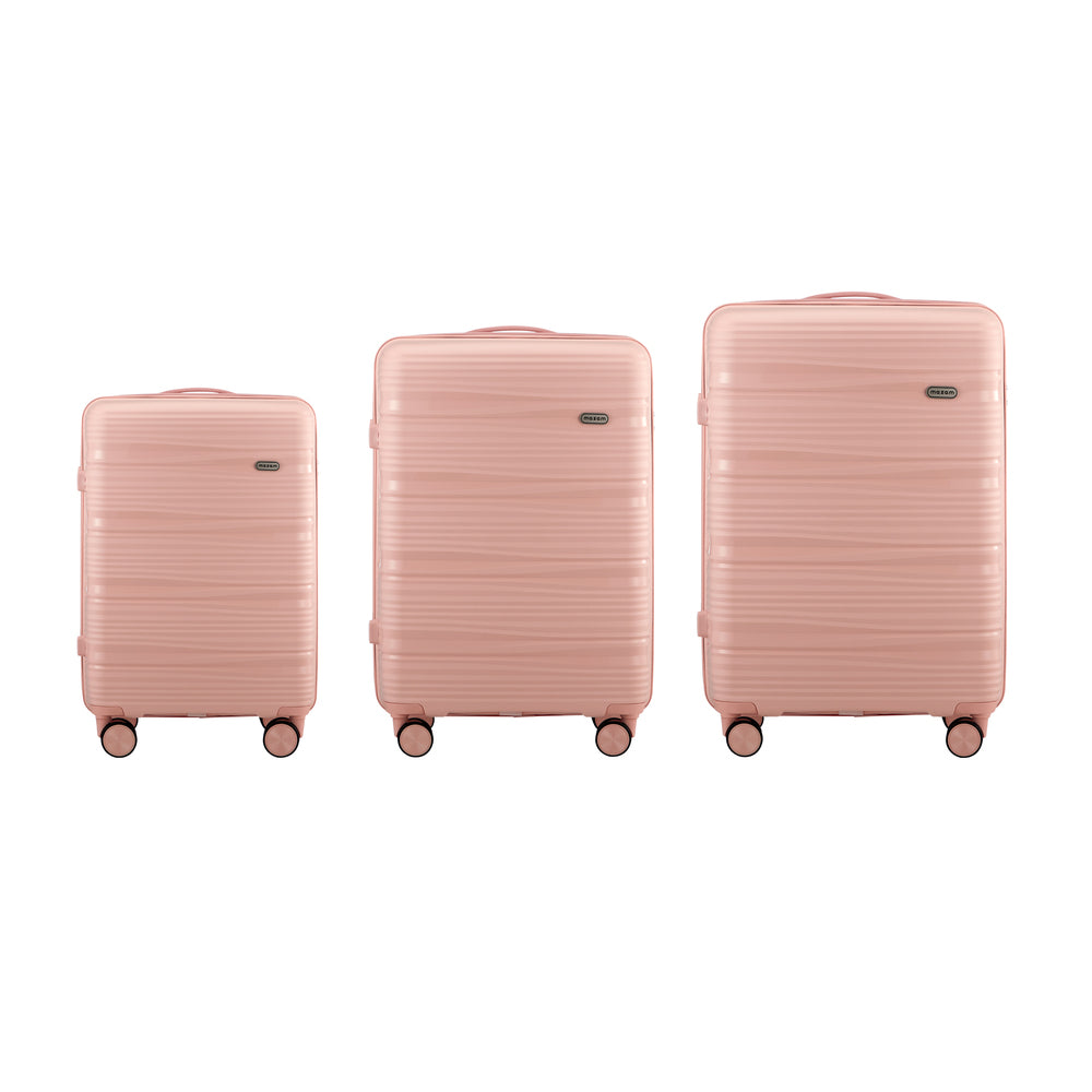 Mazam 3PCS Luggage Suitcase Set PP Case TSA Lock Pink-Luggage Sets-PEROZ Accessories