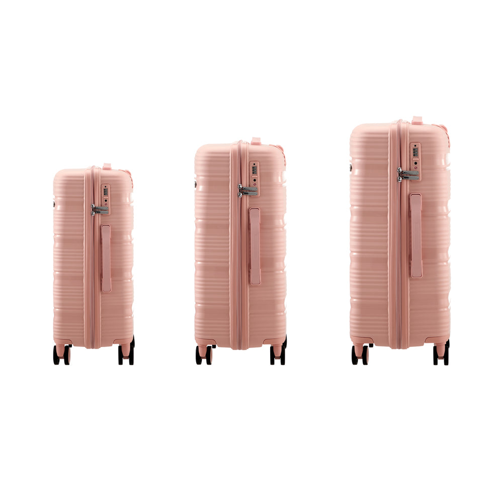 Mazam 3PCS Luggage Suitcase Set PP Case TSA Lock Pink-Luggage Sets-PEROZ Accessories