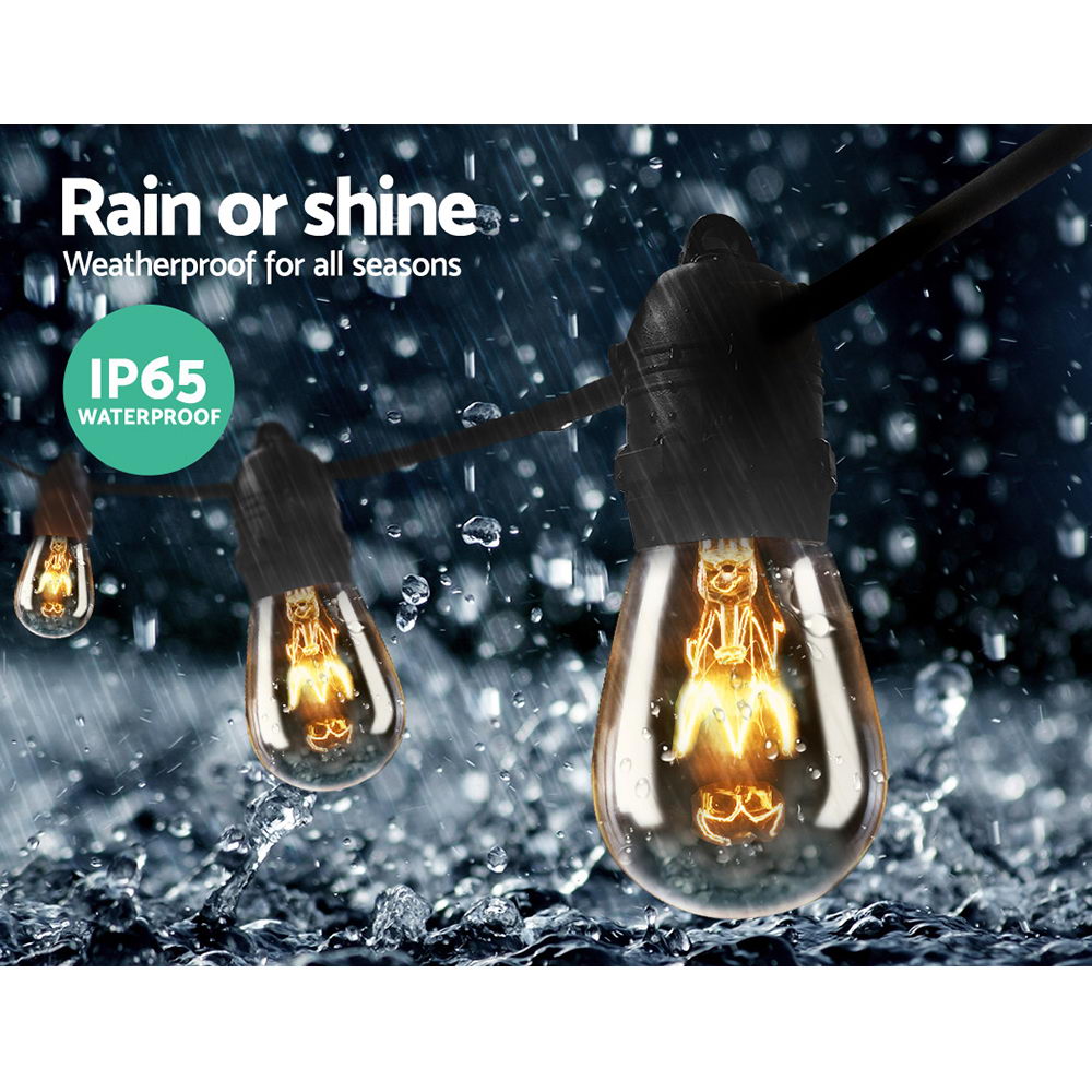 38m LED Festoon String Lights Outdoor Christmas Wedding Waterproof Garden Decor-Occasions > Christmas > Outdoor Decorations & Lights-PEROZ Accessories