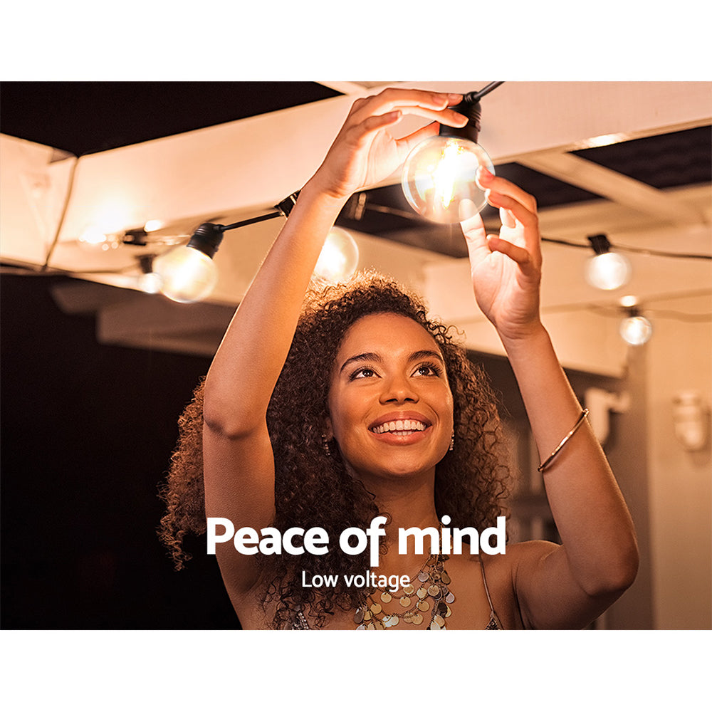 Jingle Jollys 59m LED Festoon Lights Sting Lighting Kits Wedding Outdoor Party-Occasions > Christmas > Outdoor Decorations & Lights-PEROZ Accessories