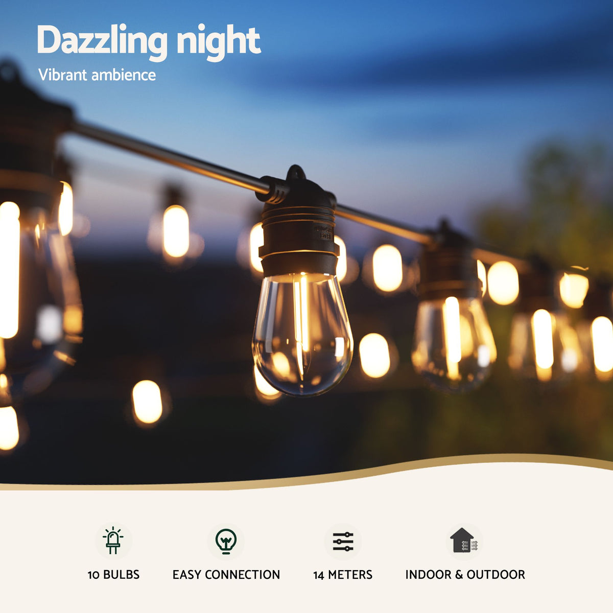 86m Festoon Lights Christmas Fairy String Lights Outdoor Party Garden Decor-Outdoor Lights-PEROZ Accessories