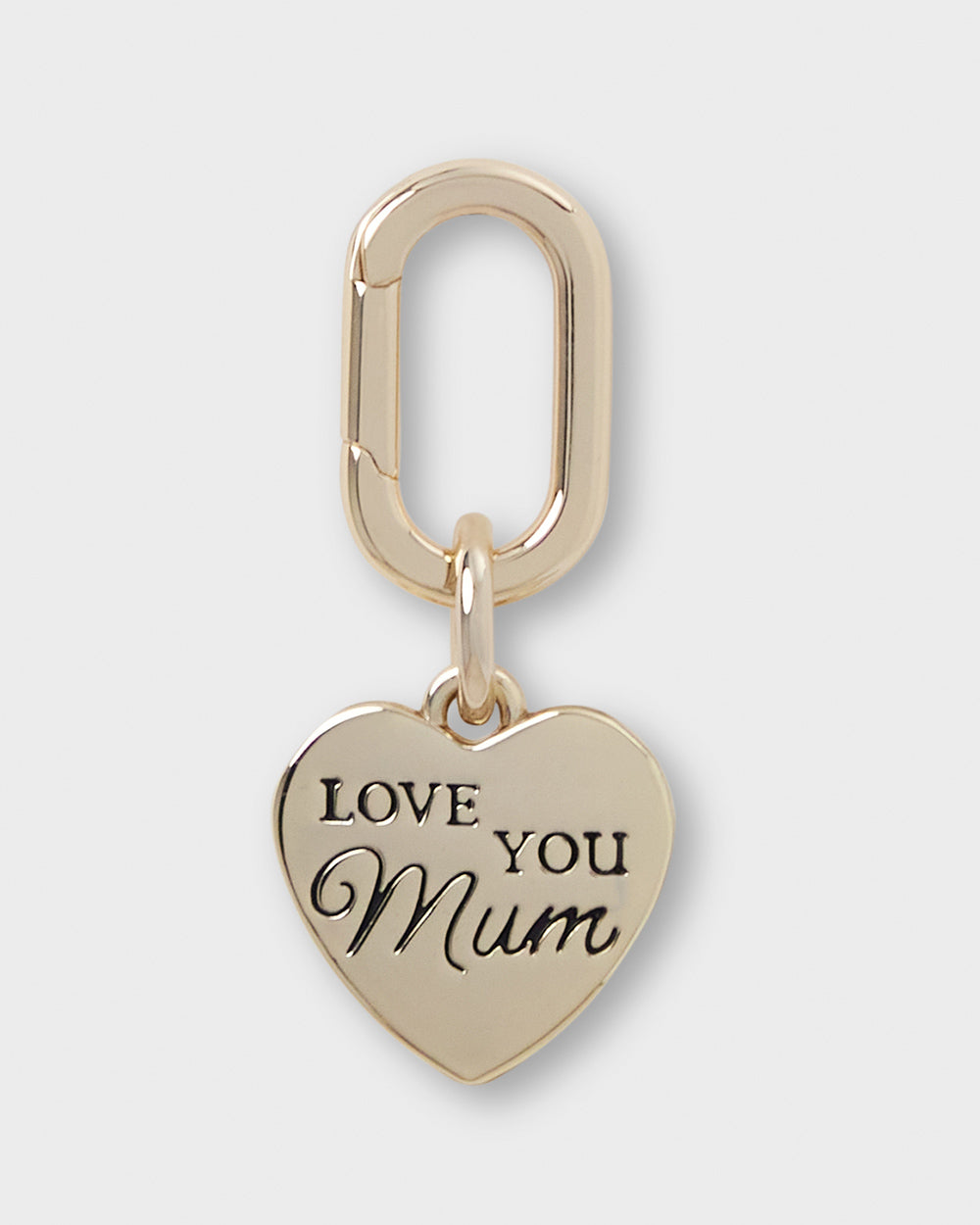 Love You Mum Charm With Oval Hinge Ring Clip-Accessories-PEROZ Accessories