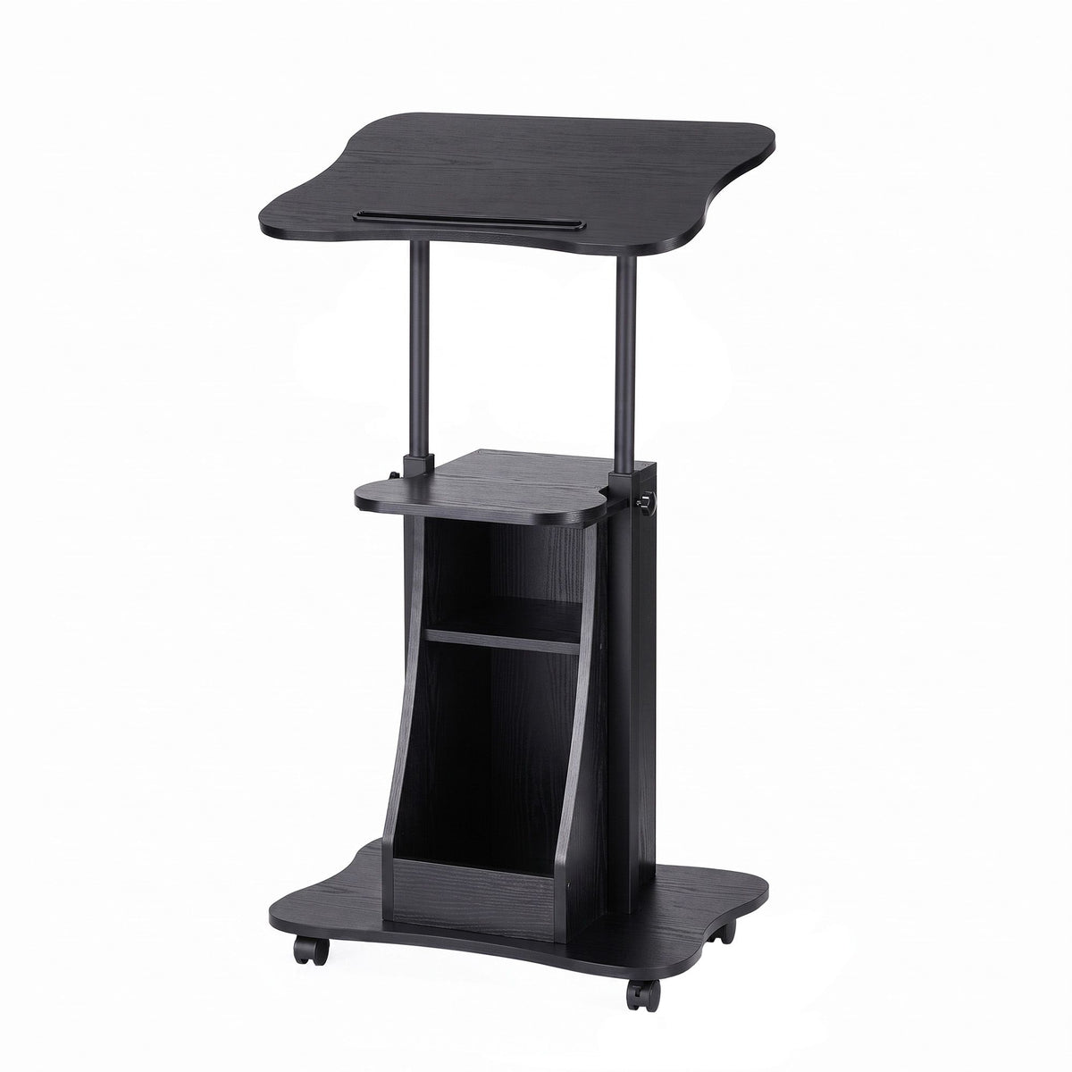 Artiss Mobile Podium Stand with Lockable Wheels Height Adjustable Laptop Desk Black-Furniture > Office > Desks-PEROZ Accessories